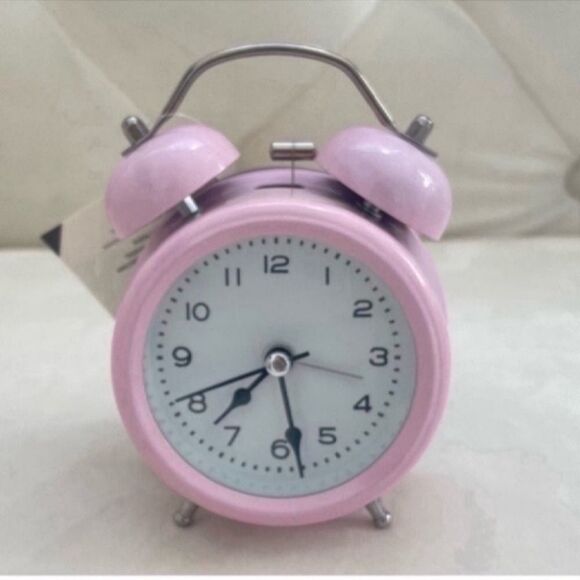 New  4 Inches Twin Bell Alarm Dial, Battery Operated Clock-pink - Picture 5 of 7